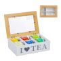 Tea bag organizer 7x23x16cm., white/gray/light brown