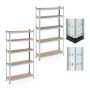 Set of 2 storage shelves 180x100x30cm., light brown/silver color