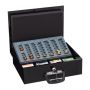 Cash box with coin counting board, black