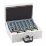 Cash box with coin counting board, silver color