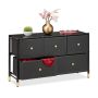 Chest of drawers with 5 drawers 58.5x100x30cm., black/gold color