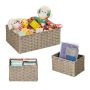 Set of 3 baskets, grey