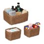 Set of 3 baskets, brown