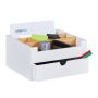 Writing instrument organizer with 1 compartment 13x26x23.5 cm., white/light brown