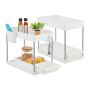 Set of 2 freestanding kitchen shelves 33x40x22cm., silver/white