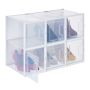Set of 6 transparent boxes 22x21x33cm., white