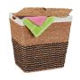 Laundry basket 50x50x40cm, 87L., light brown/black/beige