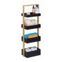 Bathroom shelf with 4 shelves 88x30x18cm., light brown/black
