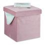 Folding seat with hinged lid 38x38x38cm., pink