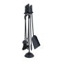 Set of 4 fireplace tools and stand 58x16x16cm., black