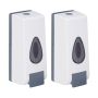 Set of 2 wall-mounted soap dispensers 19x8x8cm., white/gray