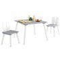 Children's table with chairs, white/gray