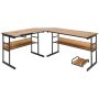 Desk 170x150x75cm., light brown/black
