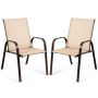Set of 2 garden chairs 56x72x90cm, beige/brown
