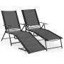 Set of 2 sun loungers 189x64x65cm., black
