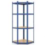 Storage shelf 70x70x180cm., blue/light brown
