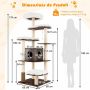 Scratching post 179x60x60cm., beige/brown color