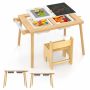 Children's table with chair, light brown