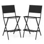 Set of 2 garden folding chairs 46x57x102cm., black