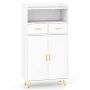 Cabinet 60x30x113cm., white/gold color