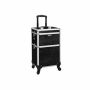2-in-1 cosmetic case with wheels and crocodile print