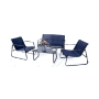 4-piece garden furniture set, blue/black