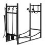 Firewood shelf 76x33x76cm., black