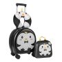 4-piece children's luggage set, black/white