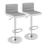 Set of 2 bar stools 37x42x102cm., white/gray