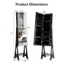 Standing mirror-jewelry cabinet 36x33.5x154.5cm., black