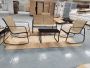 4-piece garden furniture set, brown/black