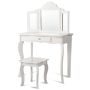 Children's dressing table with chair, white
