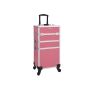 3-in-1 cosmetic case with wheels, pink