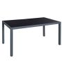 Large garden table with gray glass 150x90x73cm