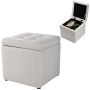 Pouf with storage box 40x40x40cm., white