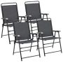 Set of 2 folding chairs 59x63x92cm., dark gray/black