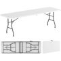 Tourist folding table 245x74x75cm., white/gray