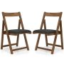 Set of 2 dining chairs 57x49x87cm., brown/black
