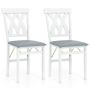Set of 2 dining chairs 41x53x91cm., white/gray