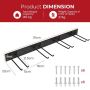 Wall-mounted garden tool holder 91x7.5x22cm., black