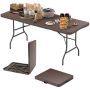 Tourist folding table 180x74x75cm., brown/black