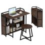 Desk and chair, dark brown/black