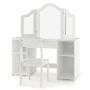 Children's dressing table with chair, white