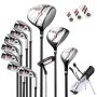 Set of 14 golf clubs with bags, assorted colors