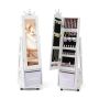 Standing mirror-jewelry cabinet 31.5x30x122cm., white/black