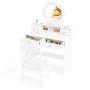 Children's dressing table with chair, white