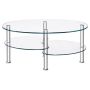 Transparent coffee table 89x51x45.5cm., silver color