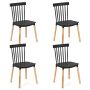 Set of 4 dining chairs 51.5x48x83cm., black/light brown