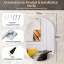 Led wall mirror 80x50cm., silver/black
