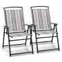Set of 2 folding chairs 51x61.5x92cm., gray/black